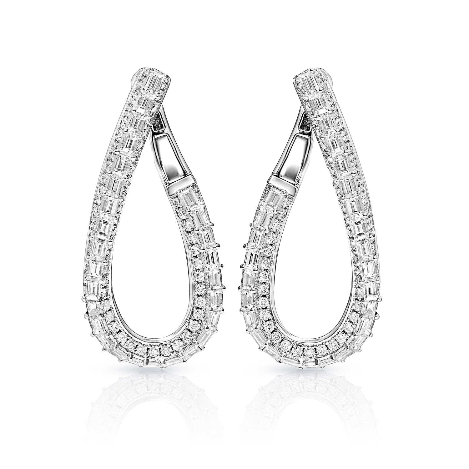 Hajar  Carat Diamond Hanging Earrings for Ladies in 18kt White Gold
