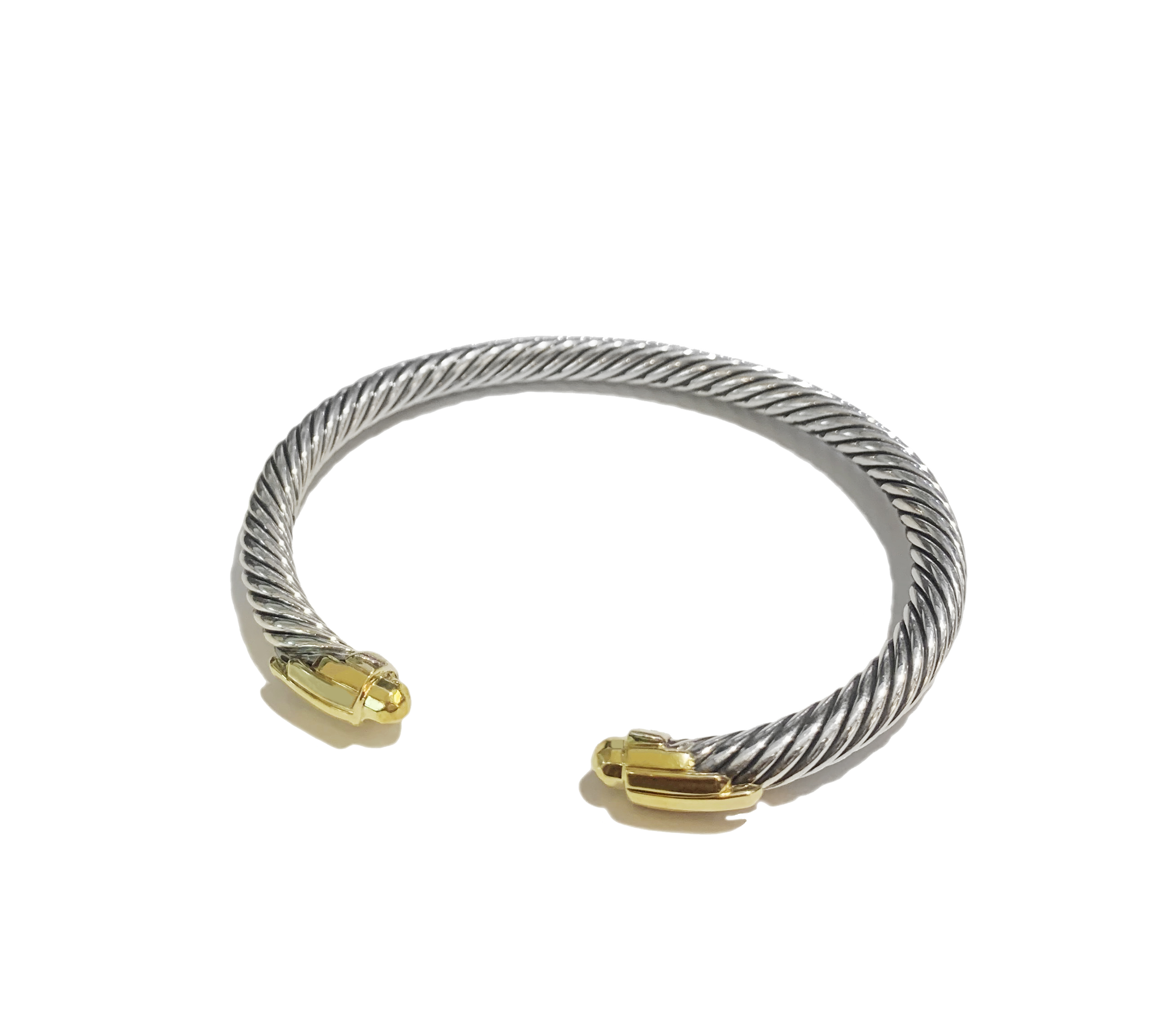 David Yurman Empire Cable Bracelet with 18K Yellow Gold Domes