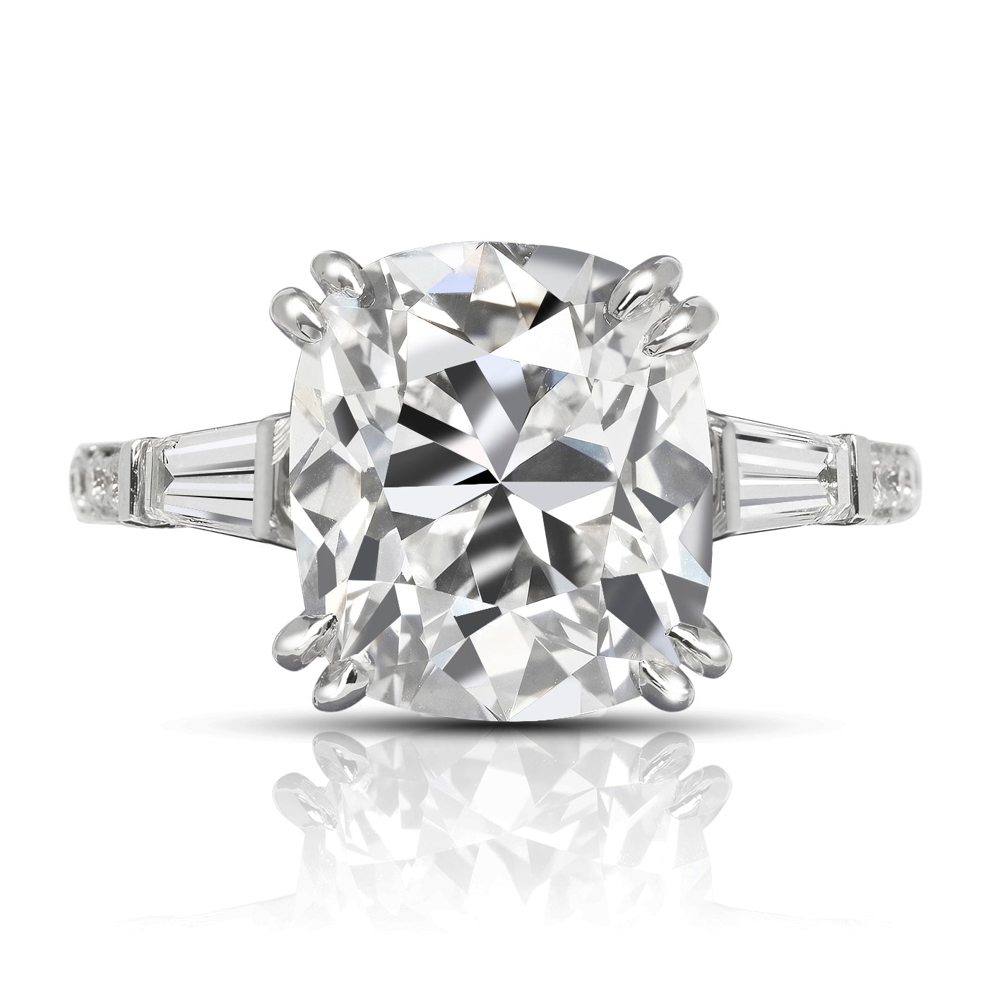 8 CARAT CUSHION CUT E COLOR VVS1 CLARITY DIAMOND ENGAGEMENT RING 18KW GIA CERTIFIED 6 CT E VVS1 BY MIKE NEKTA