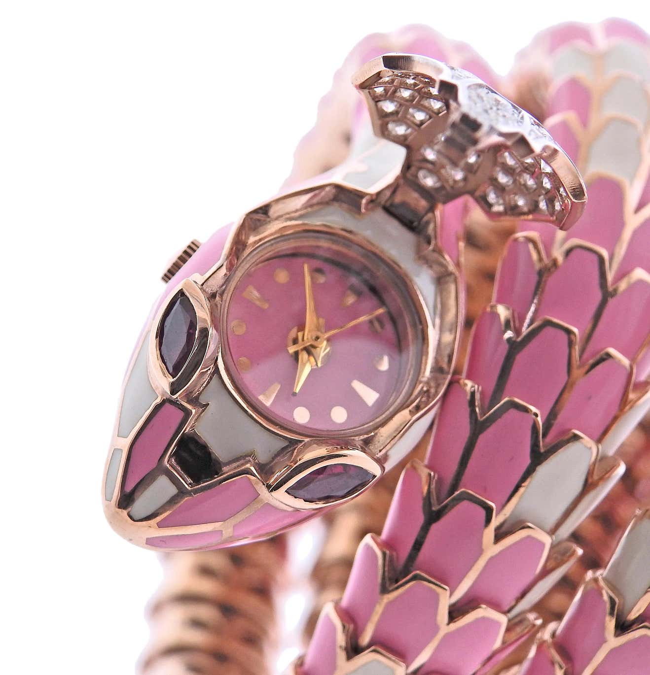 Serpenti Pink Gold Braided Snake Wrap Women\'s Watch Serpenti Snake Watch - Etsy main image 2