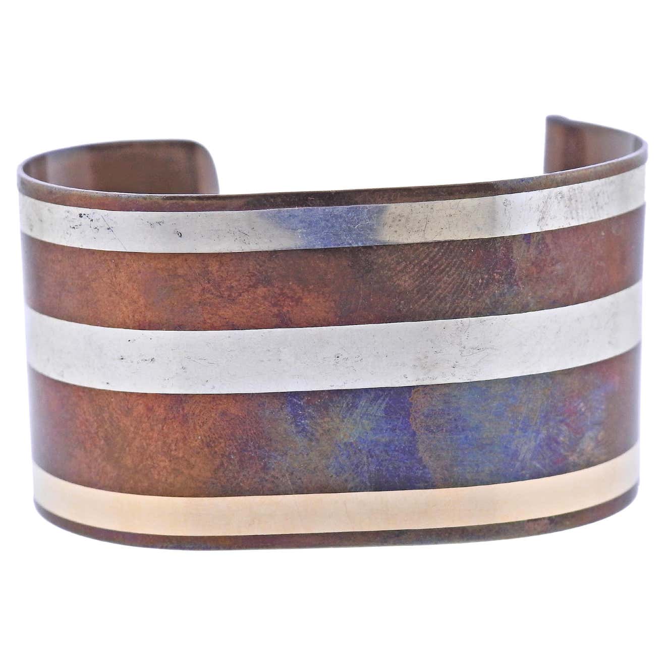 Tiffany  Co Iconic Mixed Metal Inlay Cuff Bracelet