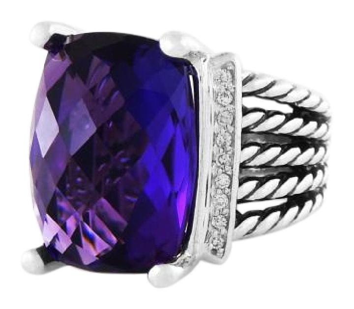 David Yurman Wheaton Ring with Amethyst and Diamonds