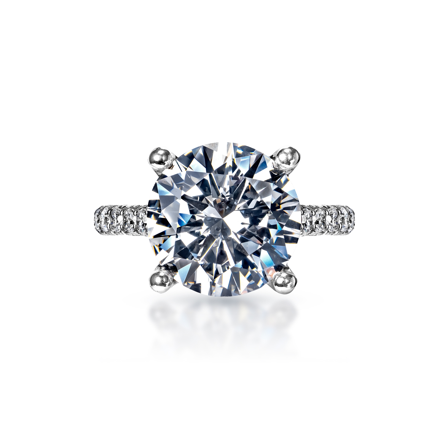 June  Carat  Round Brilliant Diamond Engagement Ring in 18k White Gold
