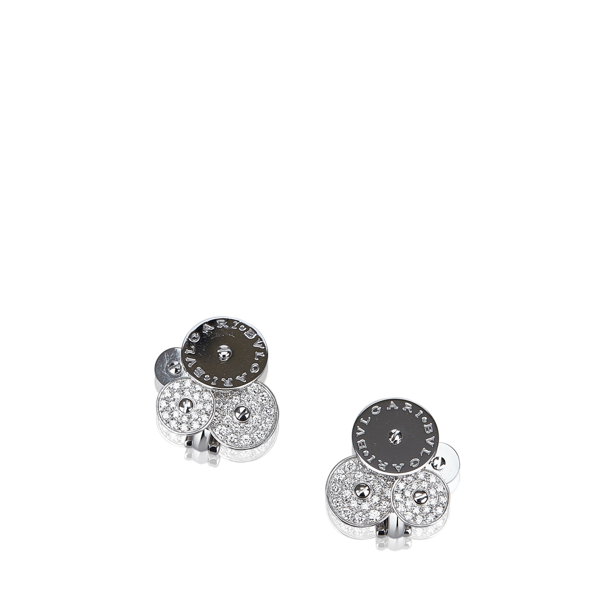 Bulgari 18K White Gold and Diamond Cicladi Earrings