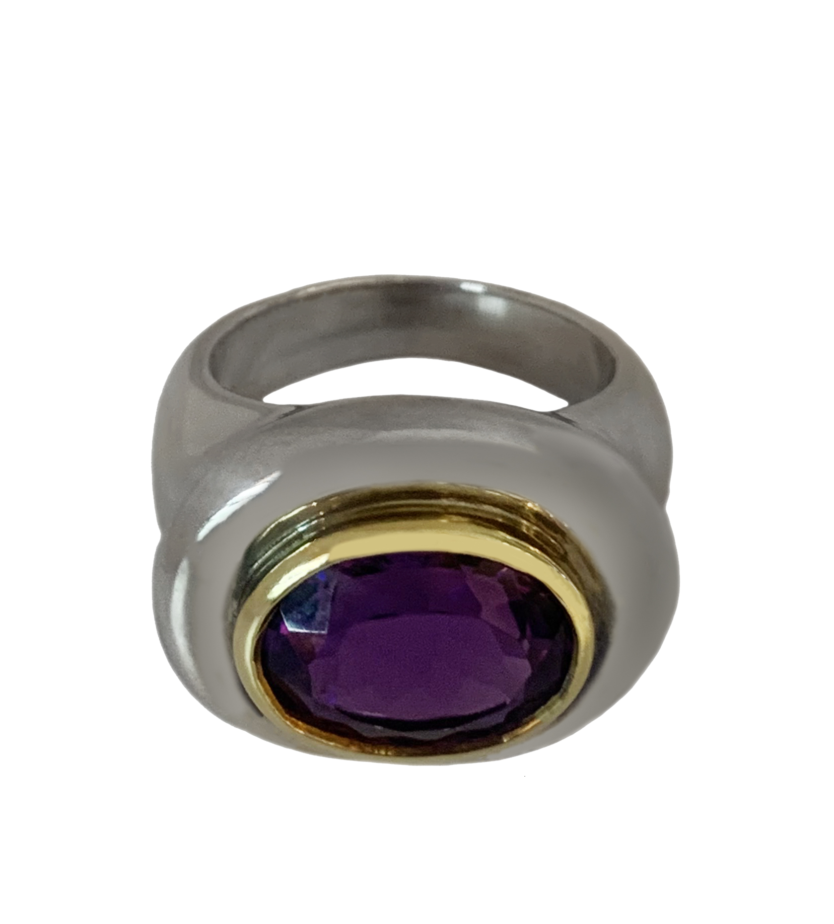 Vintage David Yurman Amethyst Silver  Gold Ring