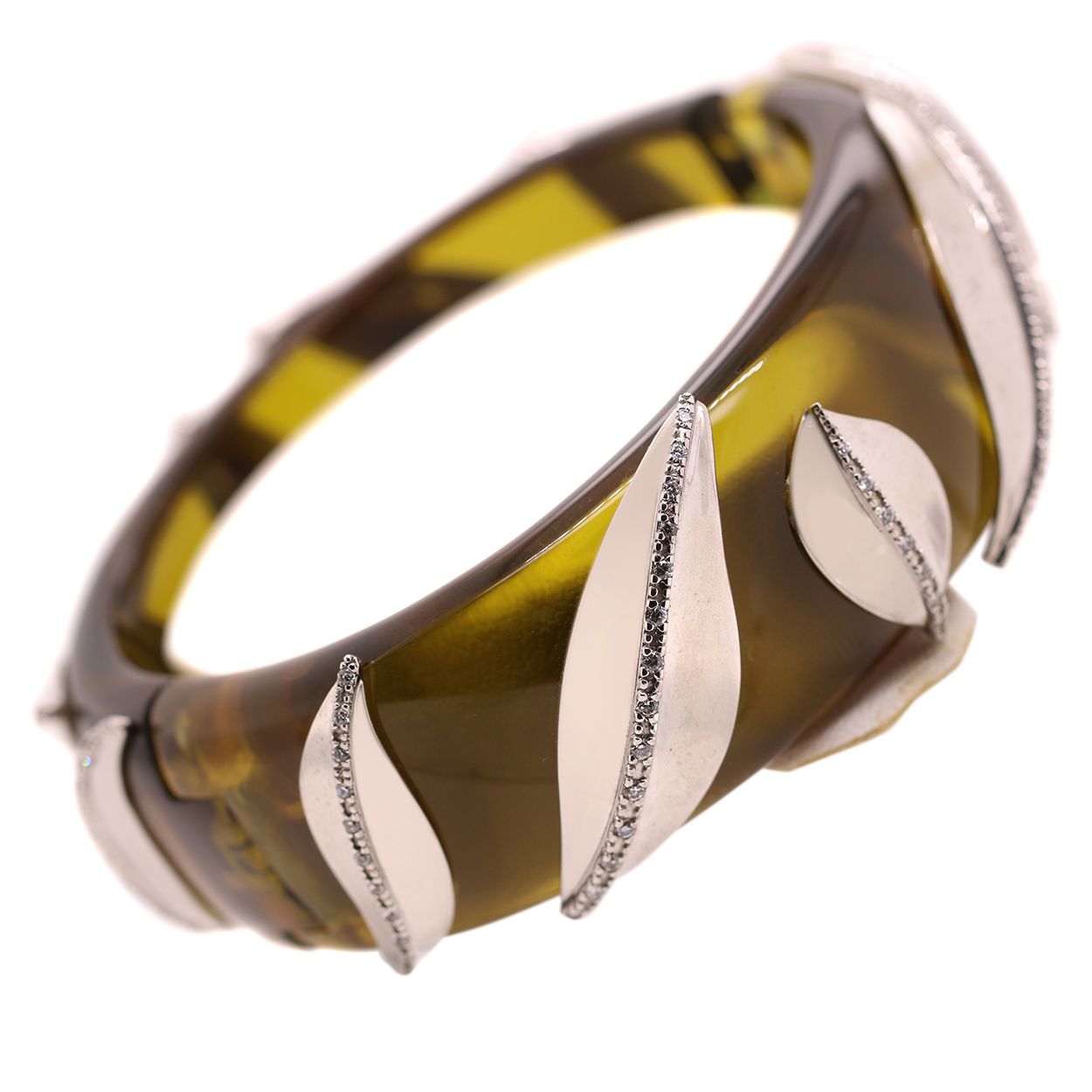 Miriam Salat Green Resin Bracelet 