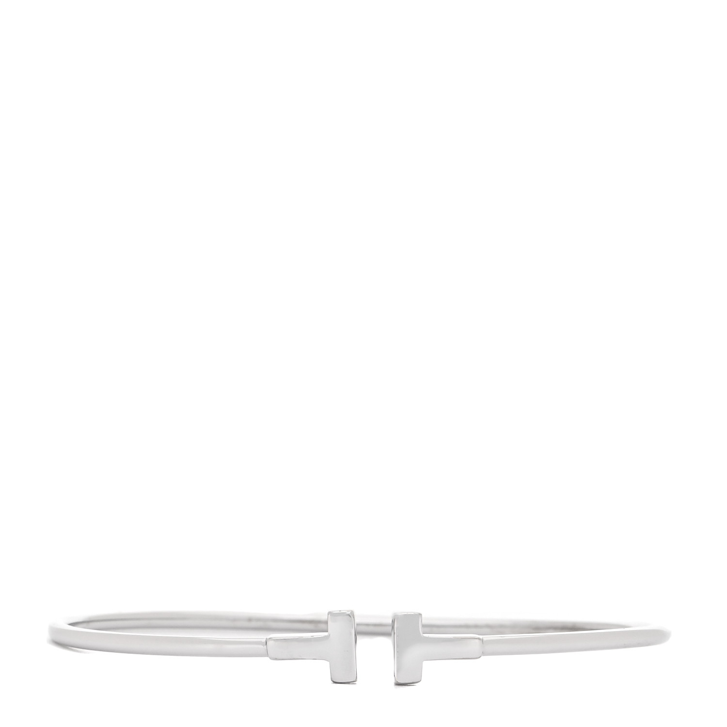 Tiffany  Co. T Narrow Wire bracelet in 18k White Gold