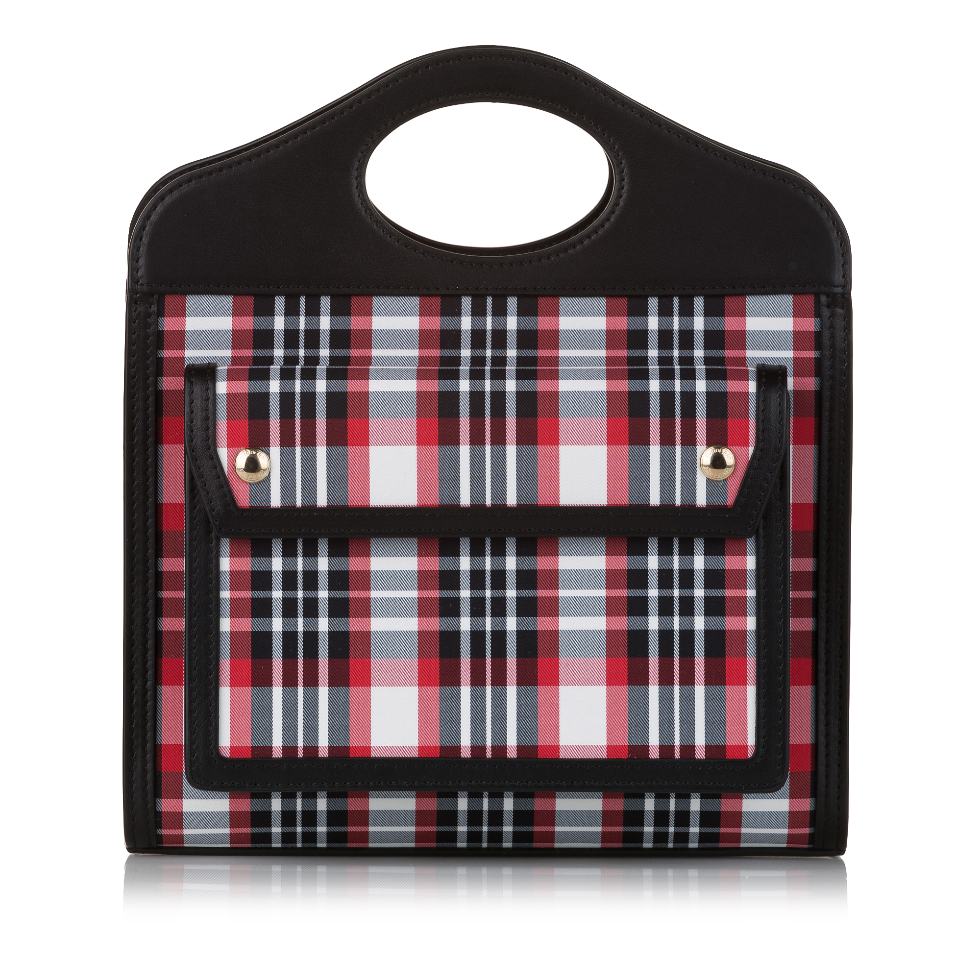 Burberry Tartan Pocket Canvas Satchel