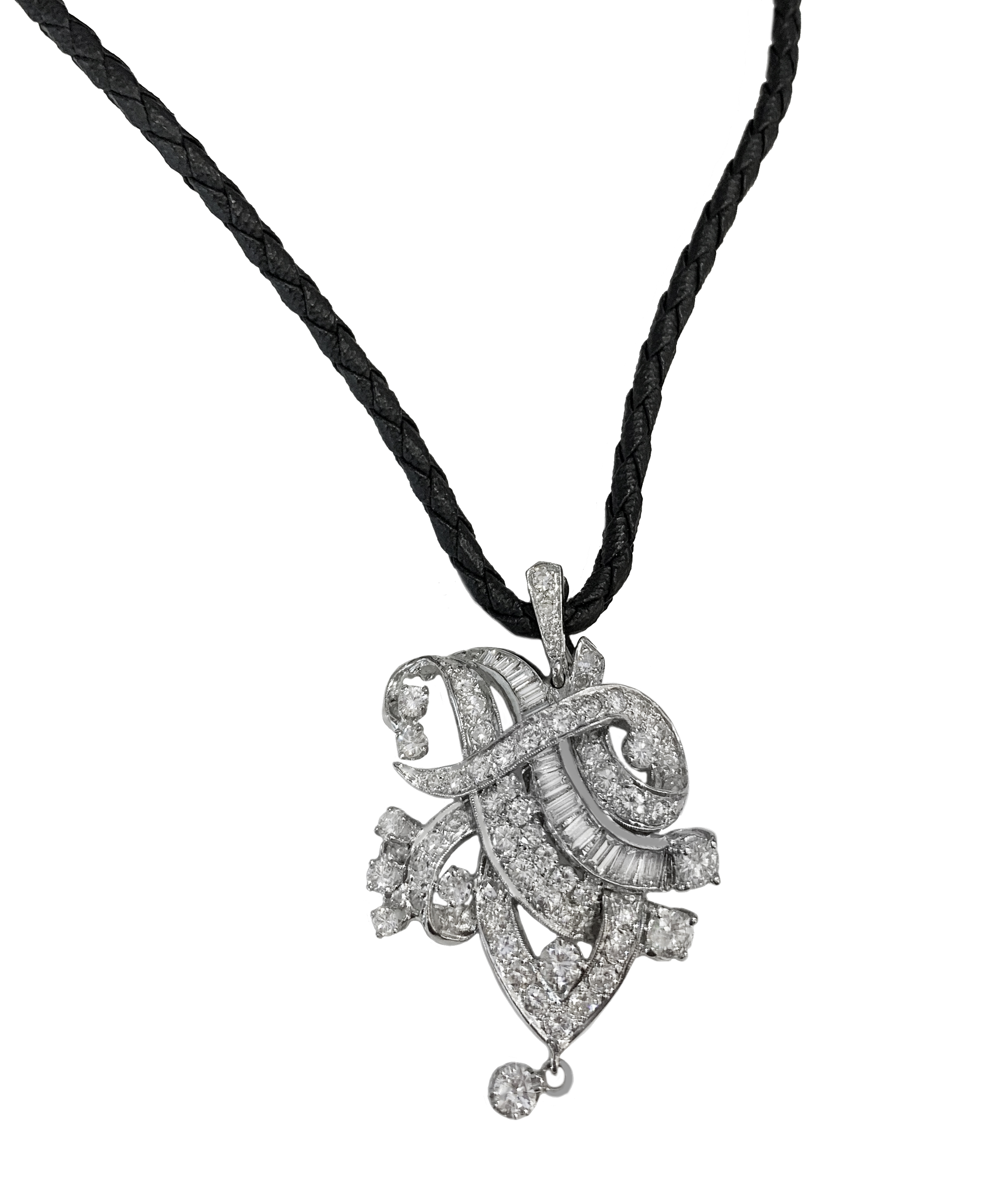 Platinum Necklace with 4.95ct Diamonds