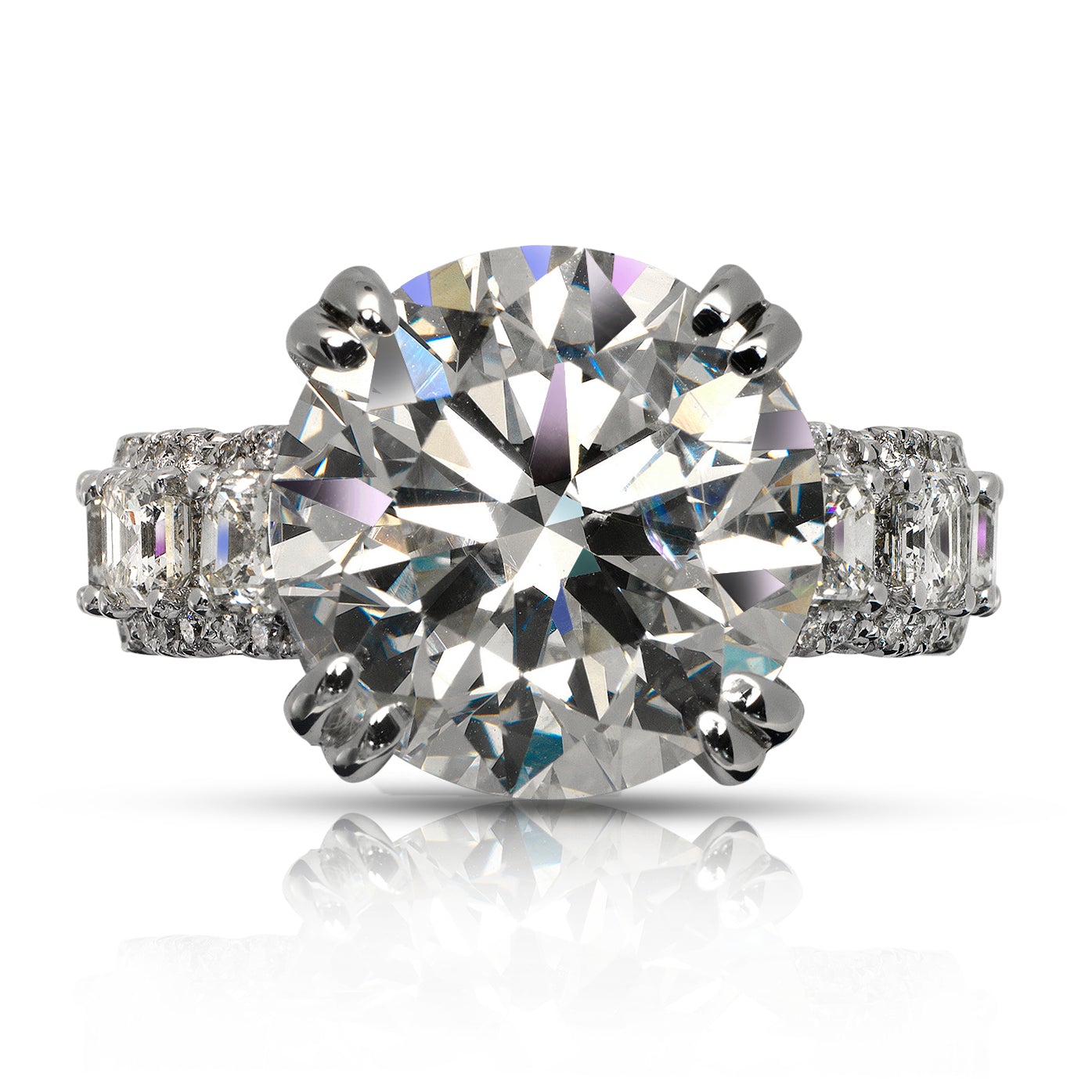 11 CARAT ROUND CUT G COLOR VS1 CLARITY DIAMOND ENGAGEMENT RING 18K WHITE GOLD CERTIFIED 7 CT G VS1 BY MIKE NEKTA