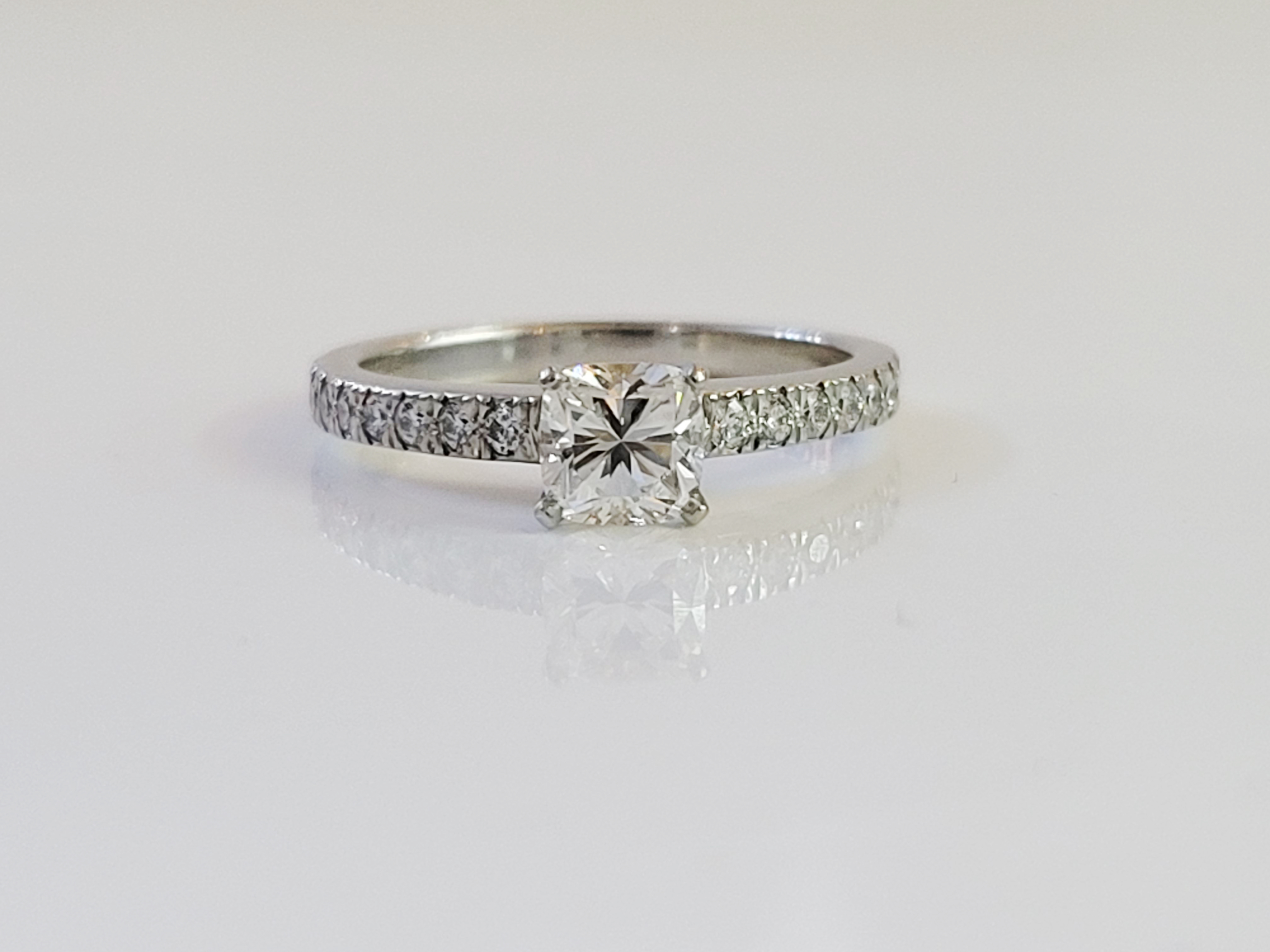 Tiffany  Co Novo 0.47 Cushion Diamond Platinum Engagement Ring
