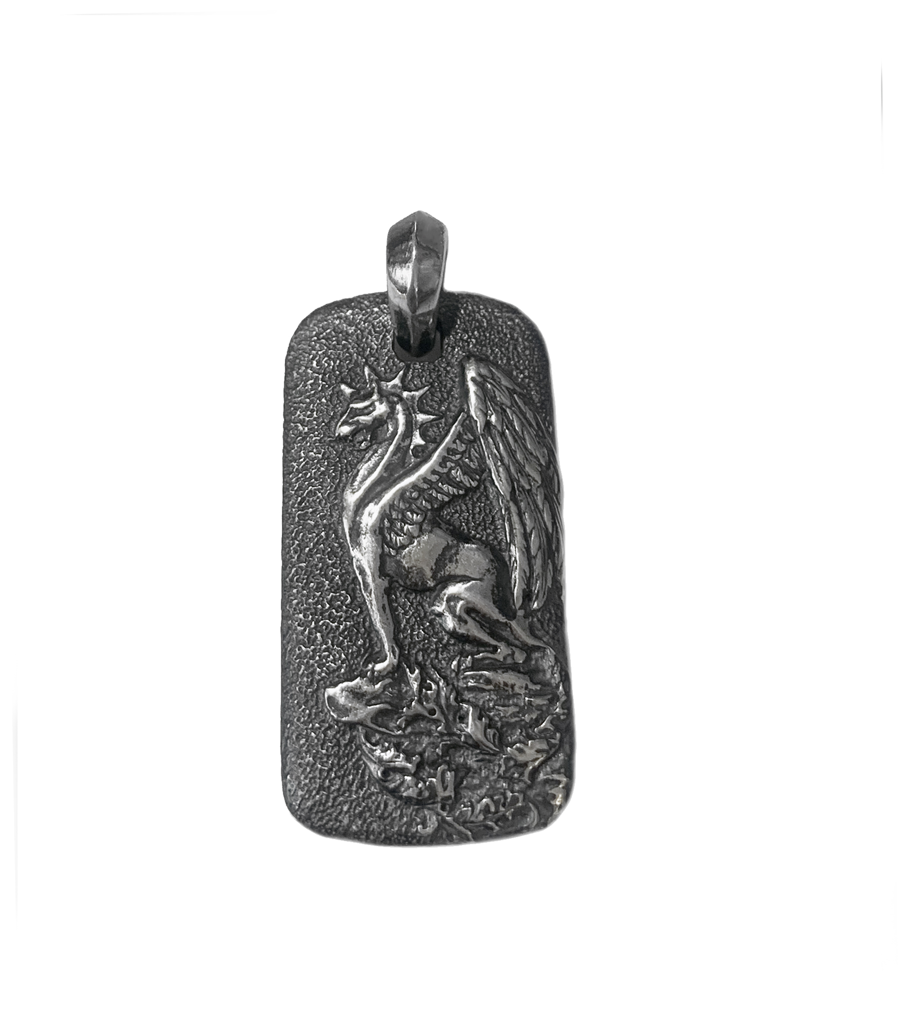 David Yurman Griffin Sterling Silver Dog Tag Pendant