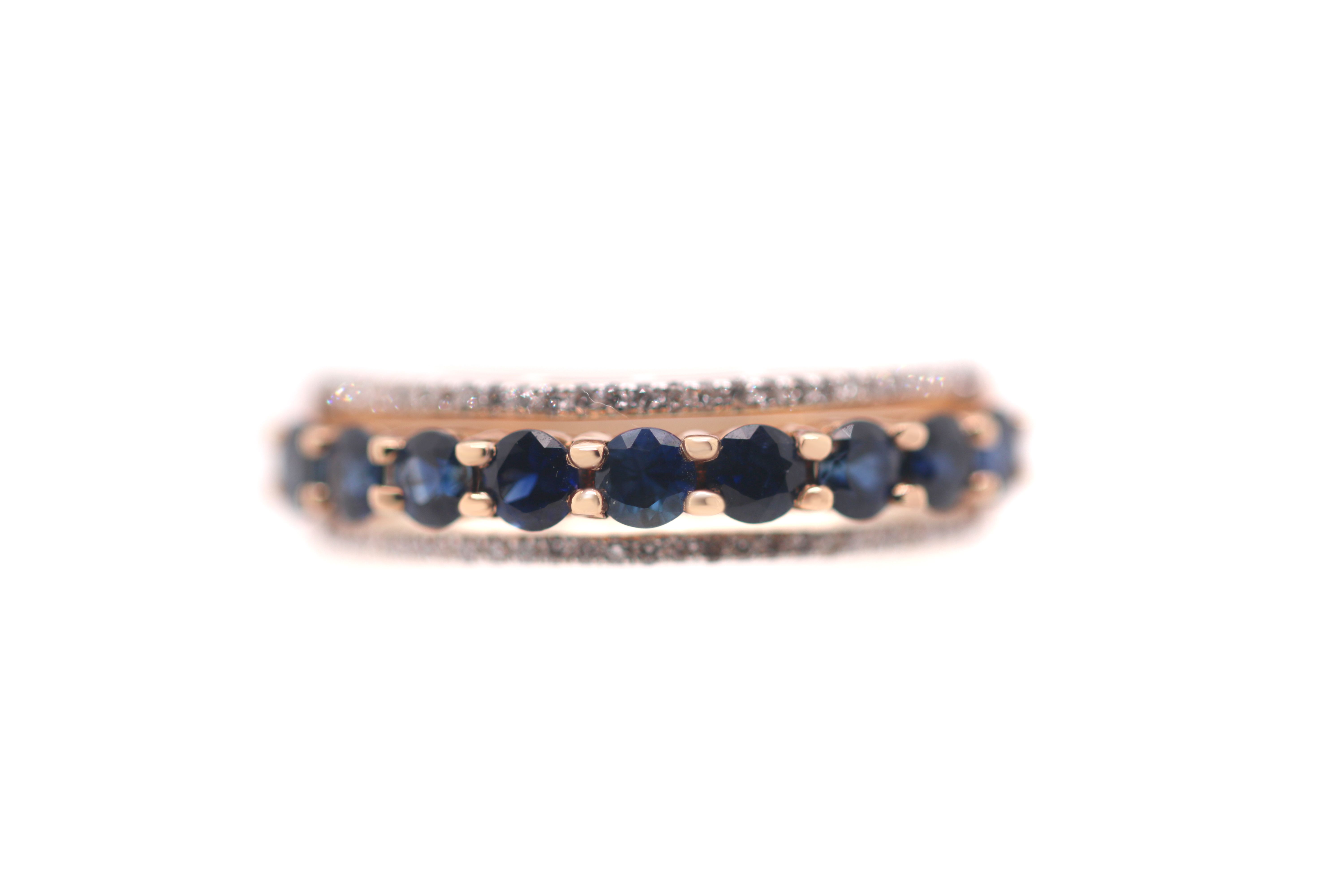 18k Rose Gold Sapphire and Diamond Ring