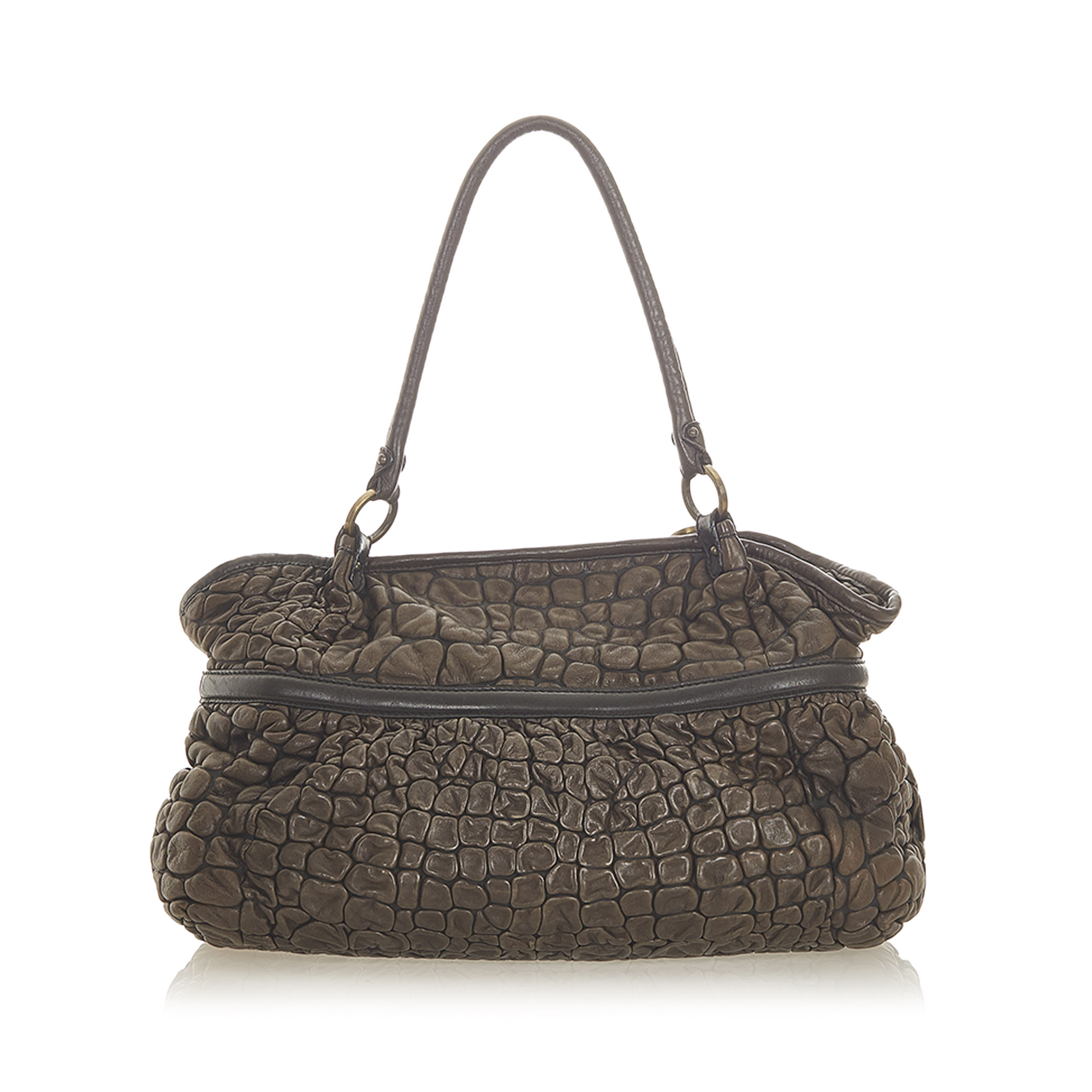 Fendi Puckered Bubble Leather Chef Shoulder Bag