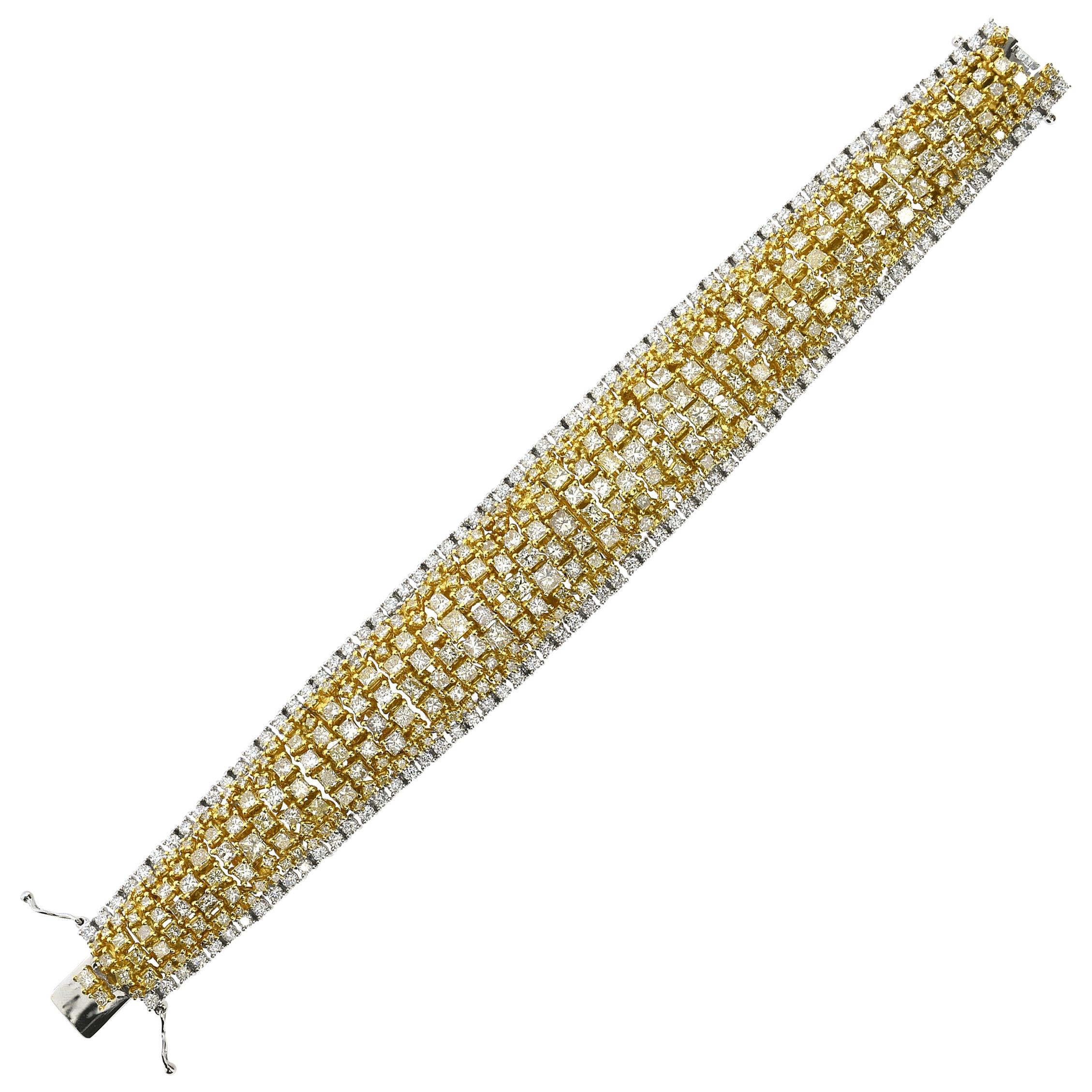 24.86 Carat Natural Yellow Diamond Bracelet