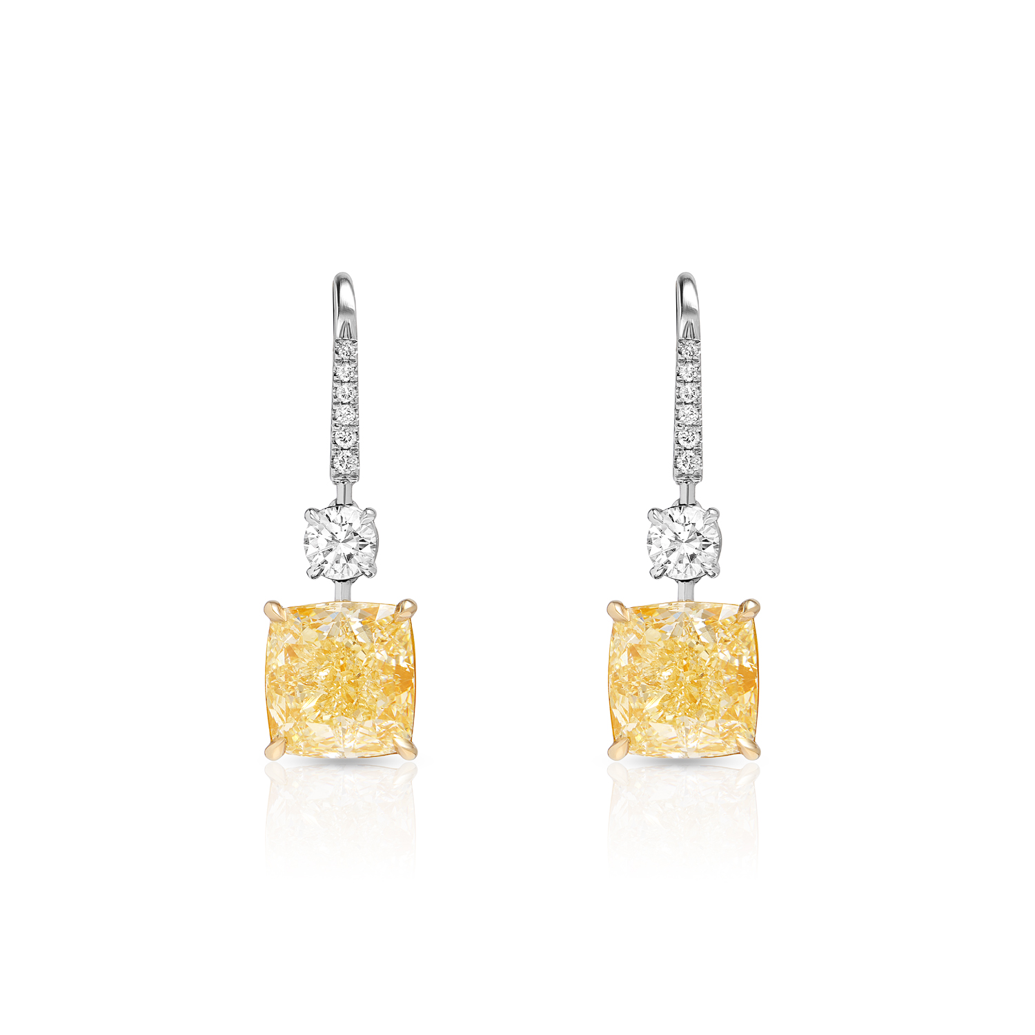 Hadley  Carat Cushion Cut  Earth Mined Diamond Earrings