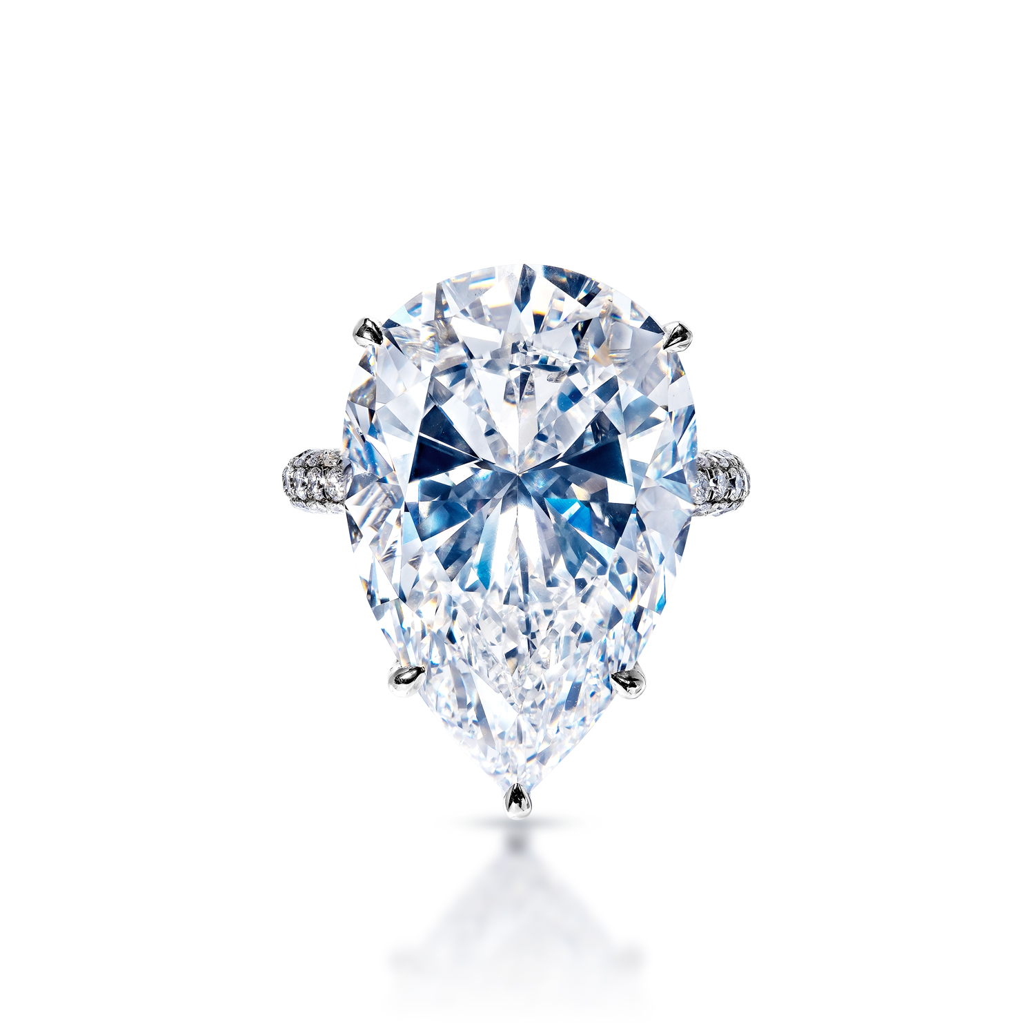Valeria  Carat   Pear Shape Diamond Engagement Ring in Platinum. GIA Certified