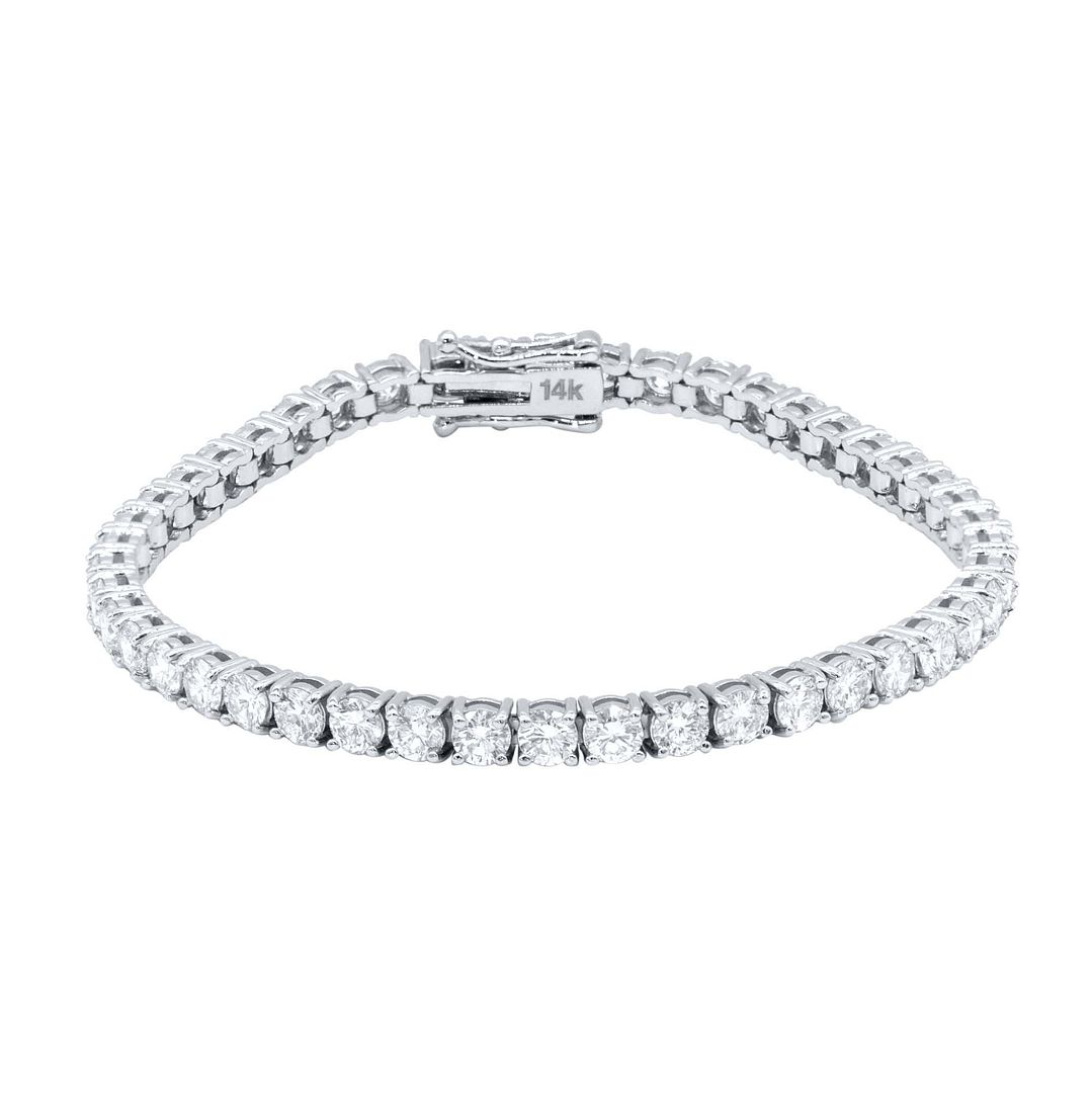 True 14k White Gold  8.32ct Diamond Tennis Bracelet