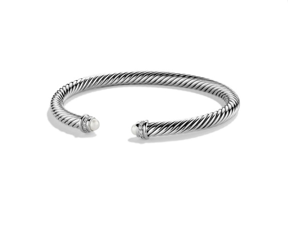 David Yurman Cable Classics Bracelet with Pearls  Diamonds
