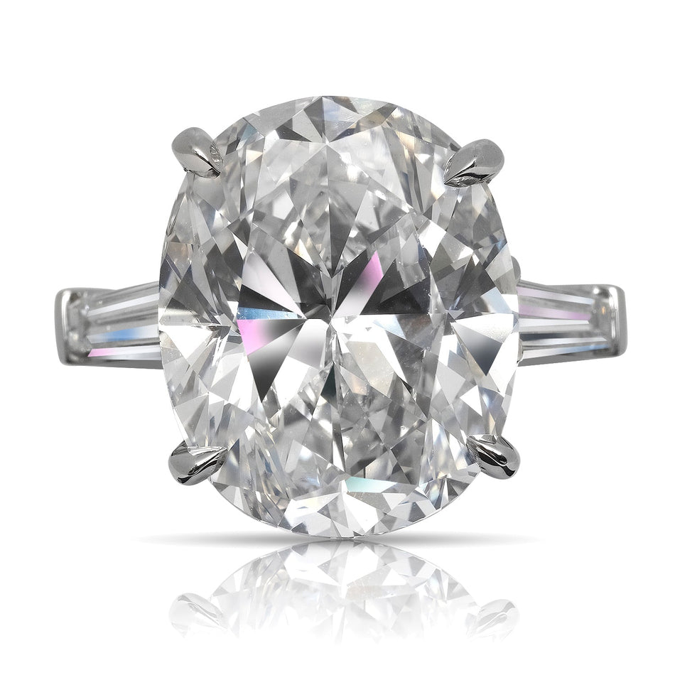 14 CARAT OVAL CUT F COLOR VVS1 CLARITY DIAMOND ENGAGEMENT RING PLATINUM GIA CERTIFIED 13 CT F VVS1 BY MIKE NEKTA