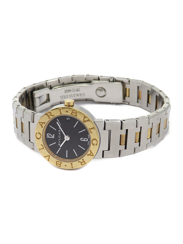 Bvlgari  BVLGARI BULGARI Ladies Quartz Watch  Case Black Dial w/Box SS