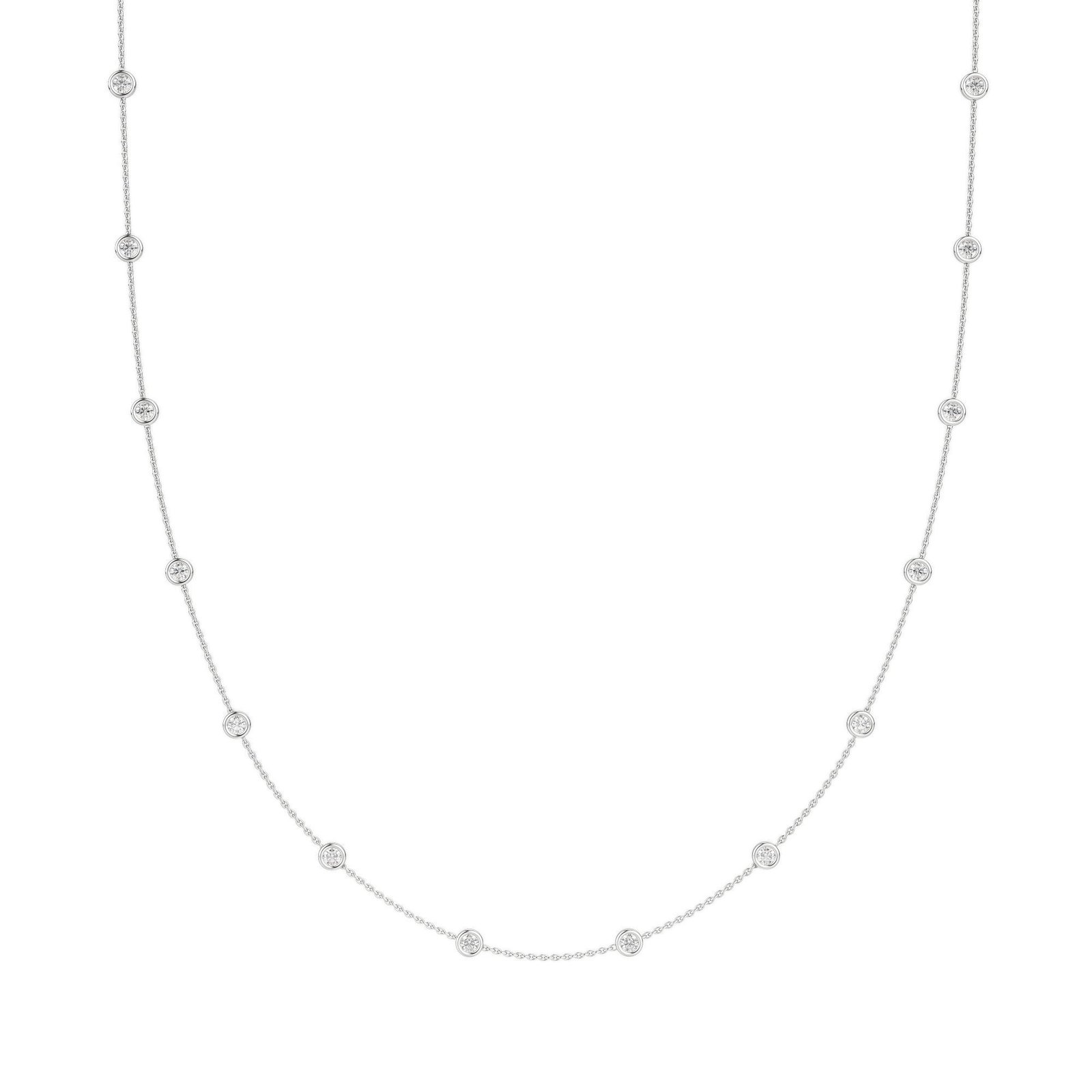 True Lab Grown Diamond Double Trouble Necklace in 14K Gold - 14K White Gold