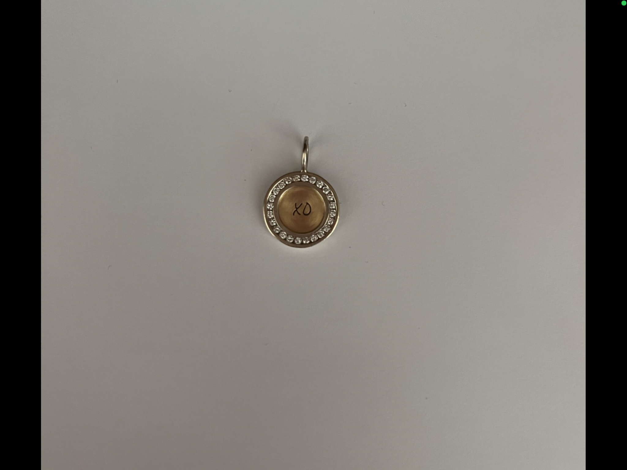 Heather Moore Round Yellow Gold XO Charm with Diamonds
