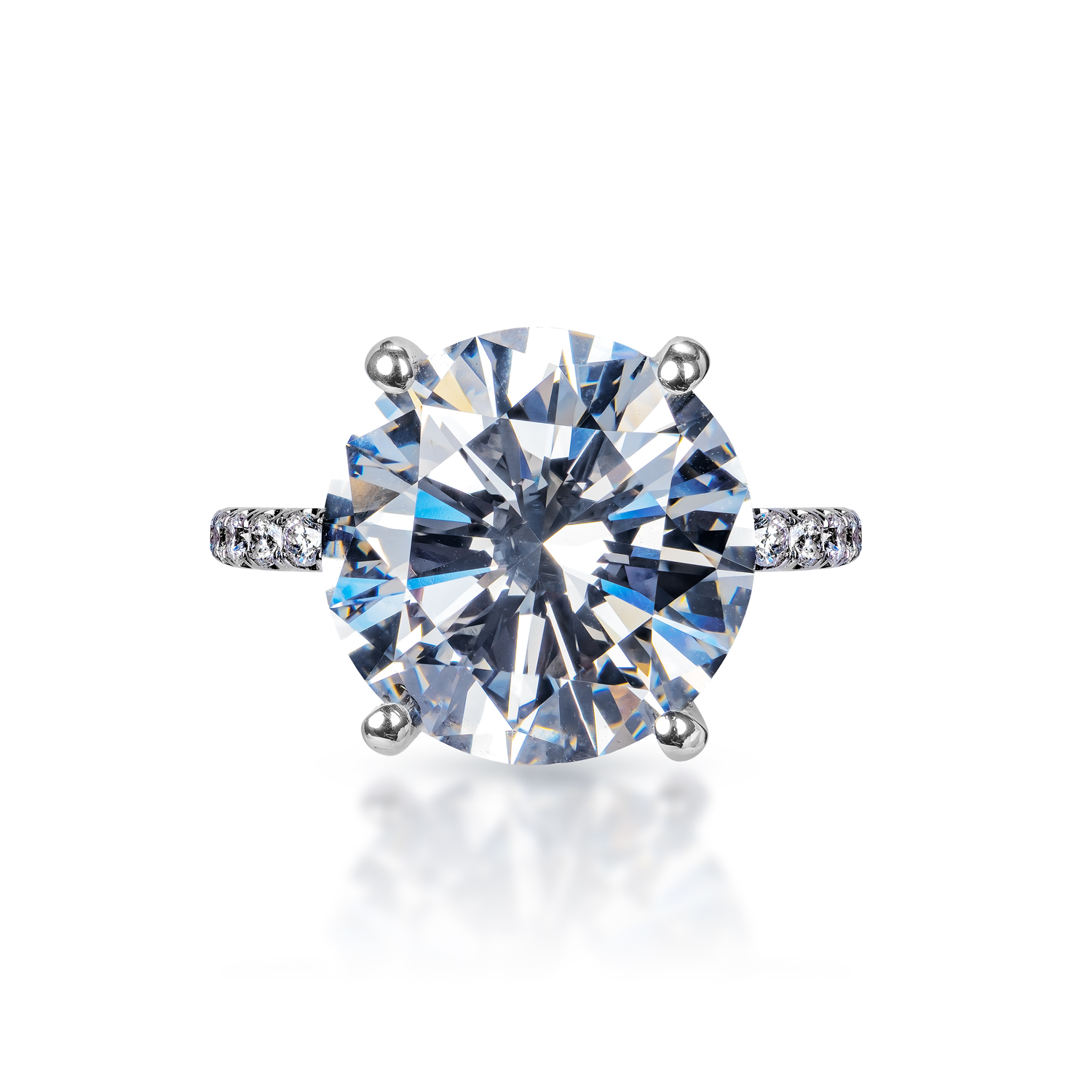 Callie  Carat Round Brilliant Diamond Engagement Ring in 18k White Gold. GIA Certified