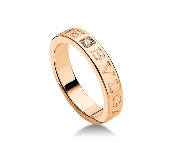 Bvlgari Bulgari 18K Rose Gold and Diamond Band Ring AN854185