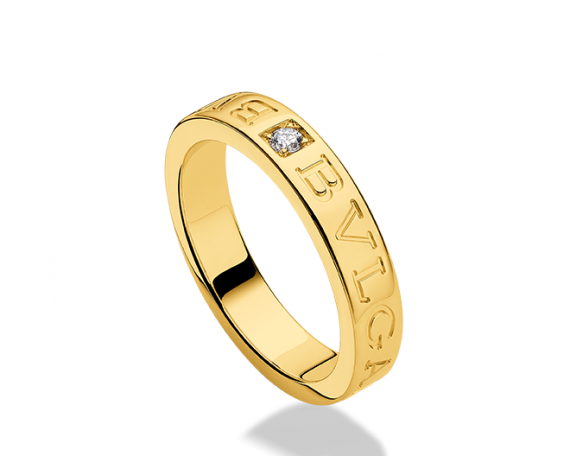 Bvlgari Bulgari 18K Yellow Gold and Diamond Band Ring AN854462