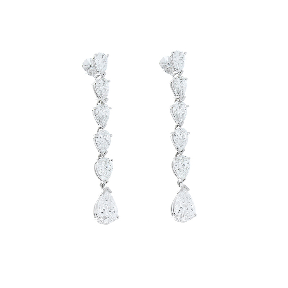 Heritage Gem Studio 5.65 Carat Total Pear Shaped Diamond Dangle Earrings