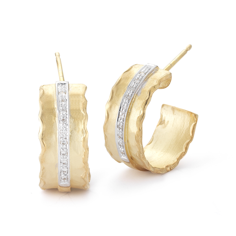 I.Reiss 14K Yellow Gold 0.12 Diamond Earrings