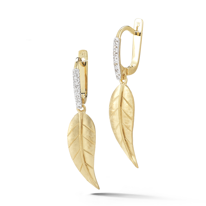 I.Reiss 14K Yellow Gold 0.11 Diamond Earrings