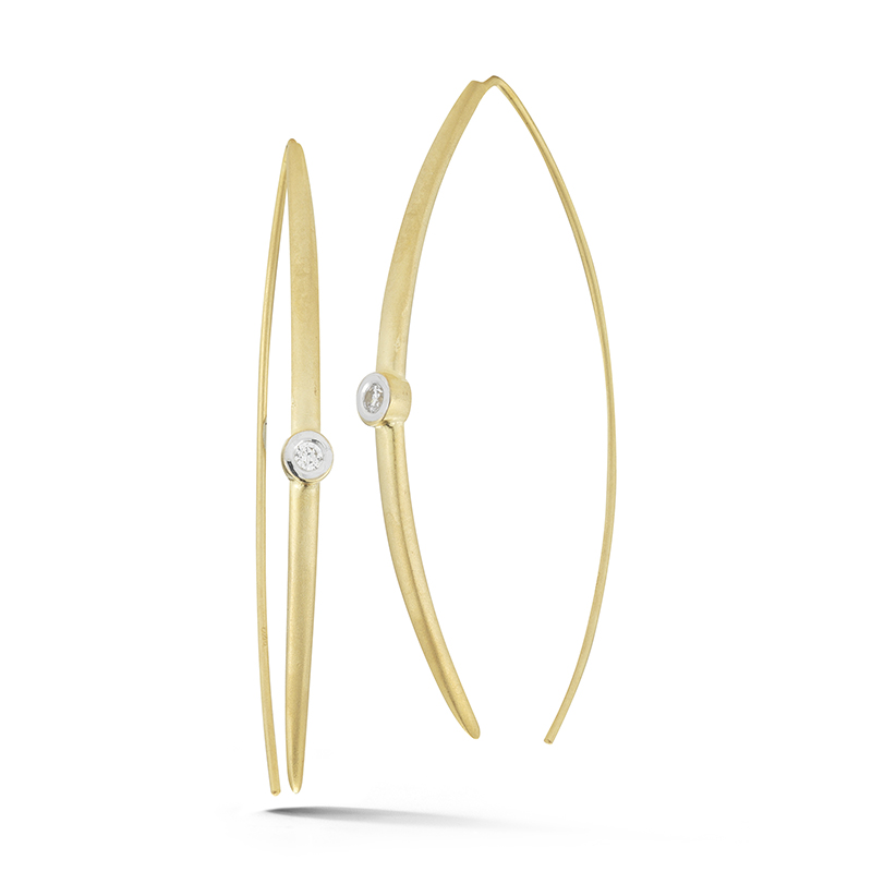 I.Reiss 14K Yellow Gold 0.1 Diamond Earrings