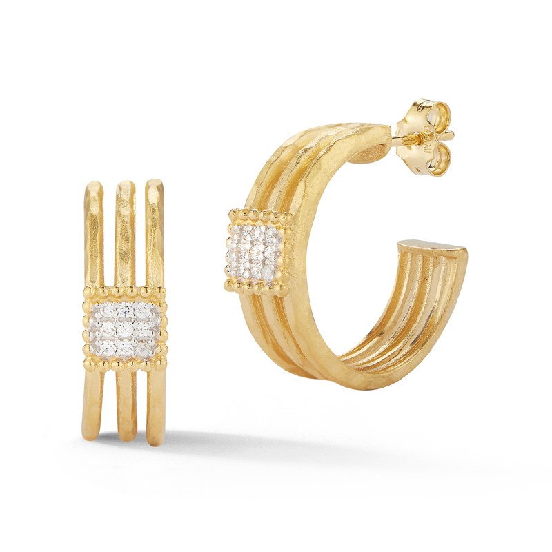 I.Reiss 14K Yellow Gold 0.11 Diamond Earrings