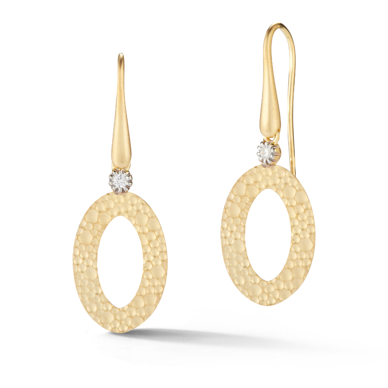 I.Reiss 14K Yellow Gold 0.08 Diamond Earrings