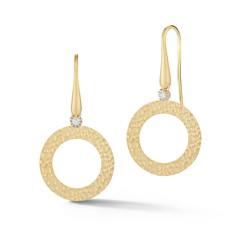 I.Reiss 14K Yellow Gold 0.08 Diamond Earrings