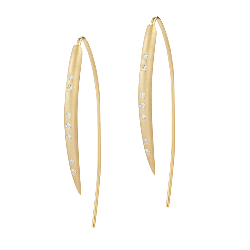 I.Reiss 14K Yellow Gold 0.14 Diamond Earrings