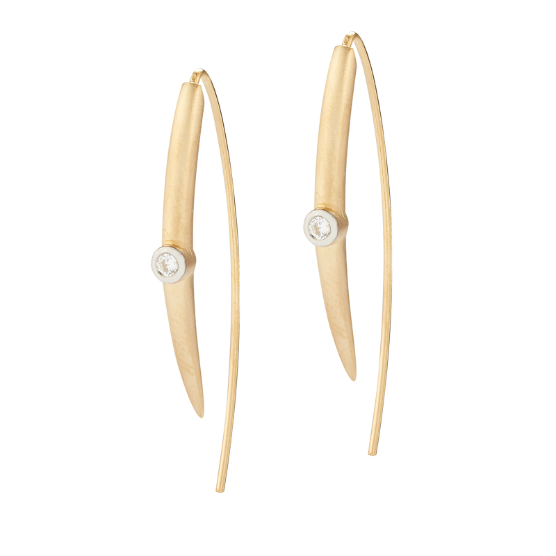 I.Reiss 14K Yellow Gold 0.1 Diamond Earrings