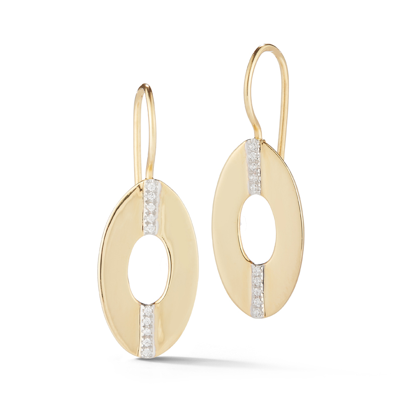 I.Reiss 14K Yellow Gold 0.12 Diamond Earrings