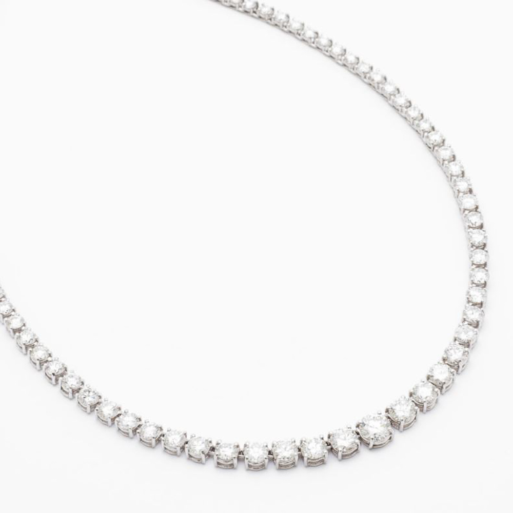  Heritage Gem Studio 18k white gold diamond necklace