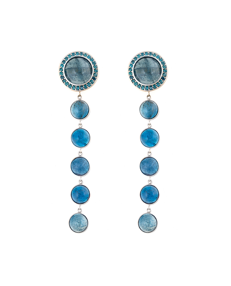 18K White Gold Aquamarine Stena Drop Earrings