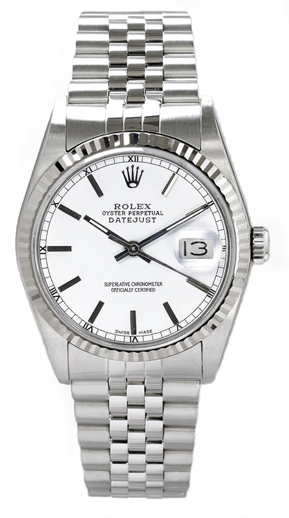 Rolex Men's Datejust Stainless Steel White Index Dial