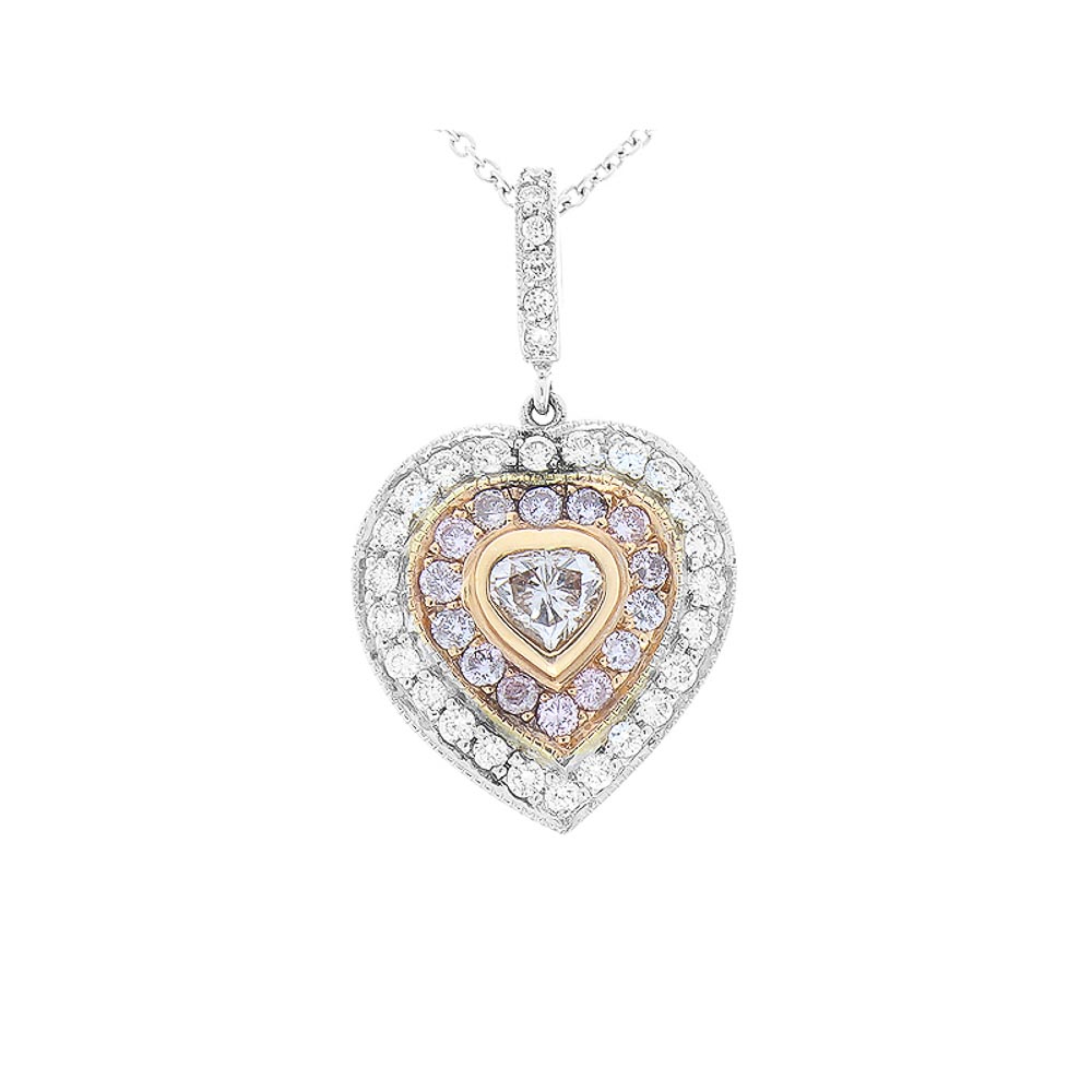 Heritage Gem Studio 0.20 Carat Natural Pink Heart Shaped Diamond Pendant