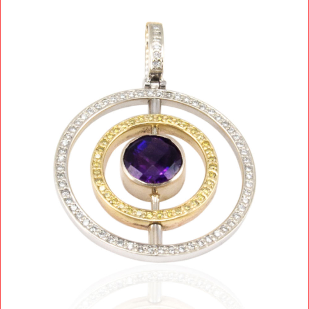 Heritage Gem Studio Pendant 18k TT citrine