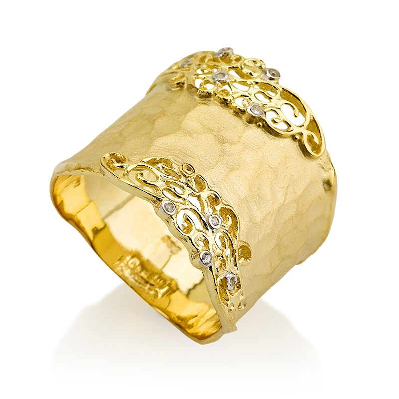 I.Reiss 14K Yellow Gold 0.06 Ring Size 7