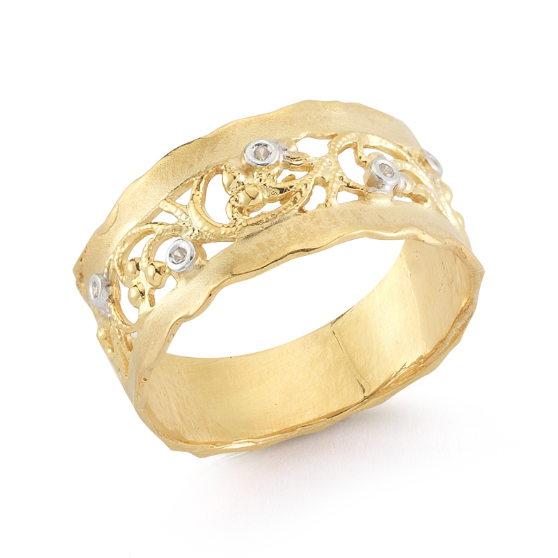 I.Reiss 14K Yellow Gold 0.05 Ring Size 7