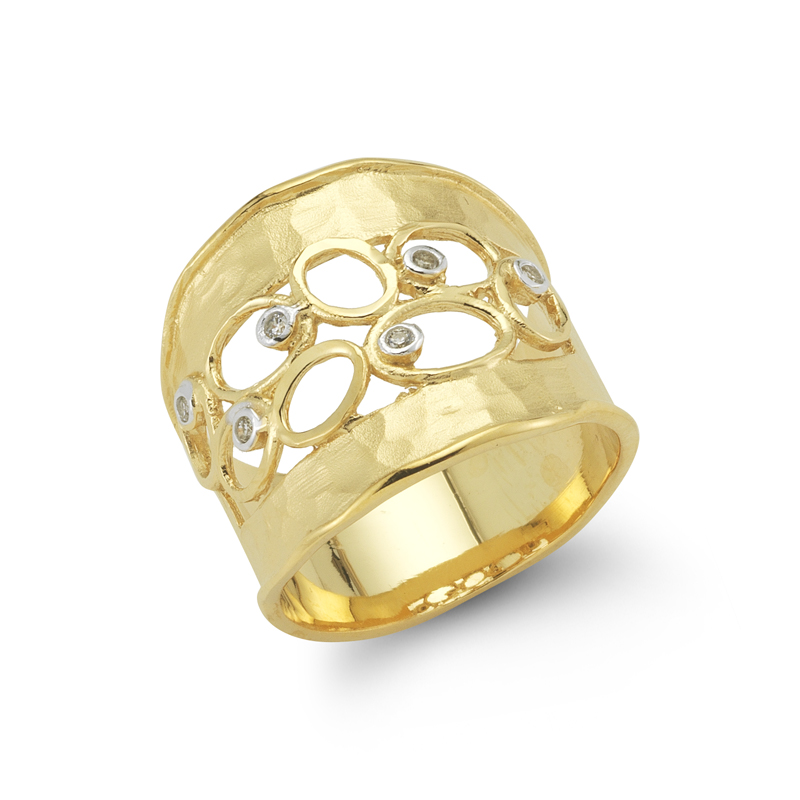 I.Reiss 14K Yellow Gold 0.1 Ring Size 7