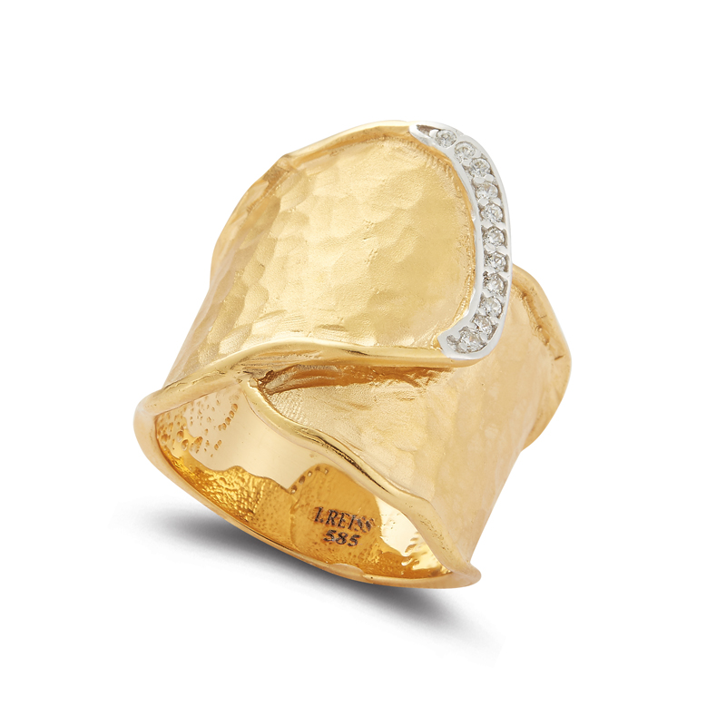 I.Reiss 14K Yellow Gold 0.07 Ring Size 7