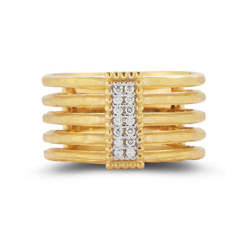 I.Reiss 14K Yellow Gold 0.08 Ring Size 7